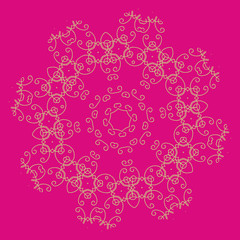 Ornament on the pink ethnic background