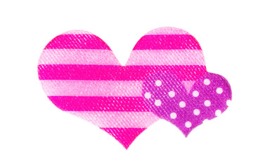 Two hearts made of cloth