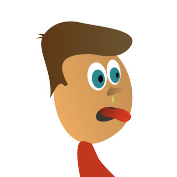 Ugly young guy. Vector illustration