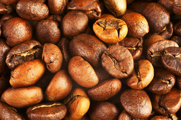 Natural background from roasted coffee beans.