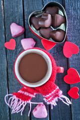 candy and cocoa in cup