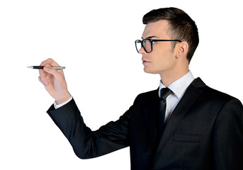 Business man writing