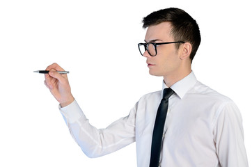 Business man writing