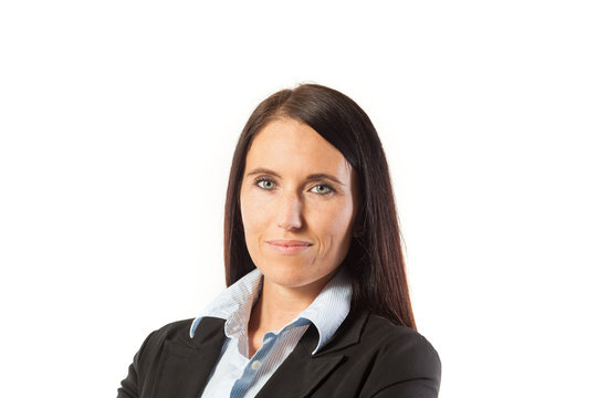 Business Woman Over White Background