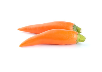 Orange chili pepper isolate on white background