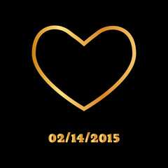 Abstract golden heart icon