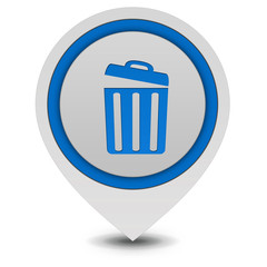trash can pointer icon on white background
