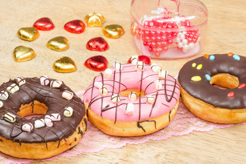 donut with heart for decoration
