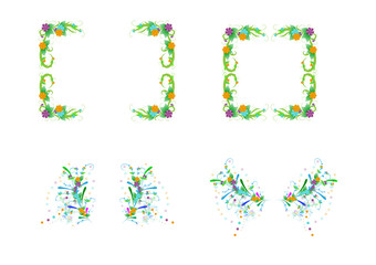 Vector Flower bouquet greeting card background