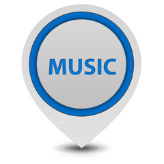 music pointer icon on white background
