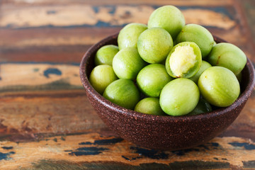 Brazilian fruit Spondias tuberosa (Brazil plum, umbu, imbu)