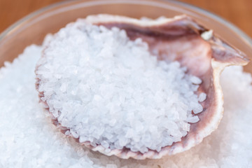 Fototapeta na wymiar sea salt in shell