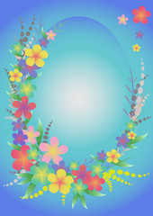 Flowers  frame card elements design - vector card