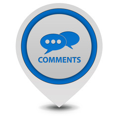 Comments now pointer icon on white background