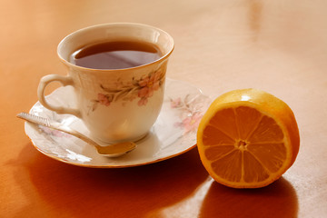 Cup of tea and lemon