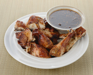 Thai grilled chicken on mat