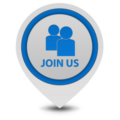 Join us pointer icon on white background