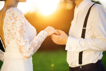 Young wedding couple