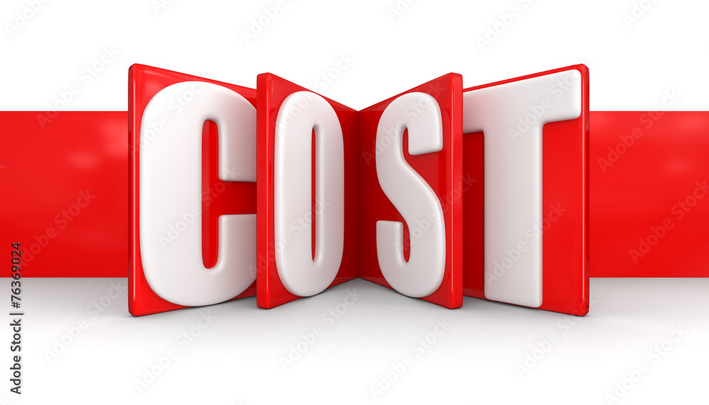 Poster label with cost (clipping path included)
