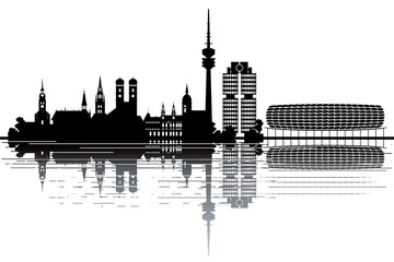 Munich skyline - obrazy, fototapety, plakaty