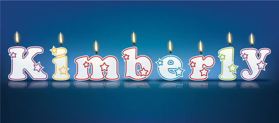 KIMBERLY written with burning candles