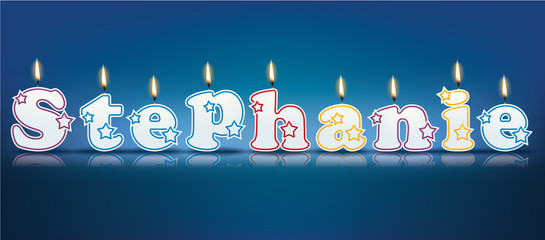 STEPHANIE written with burning candles