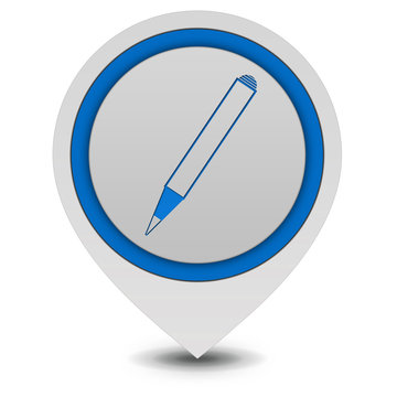 Pencil pointer icon on white background