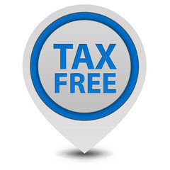 Tax free pointer icon on white background
