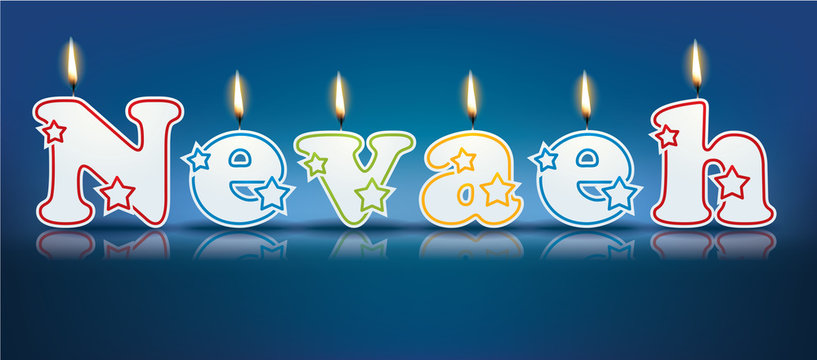 NEVAEH written with burning candles