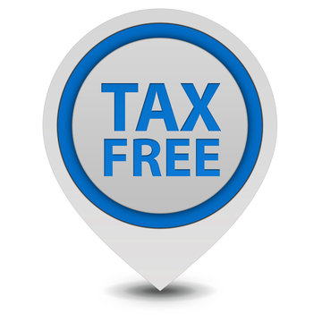 Tax free pointer icon on white background