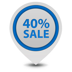 Sale forty percent pointer icon on white background