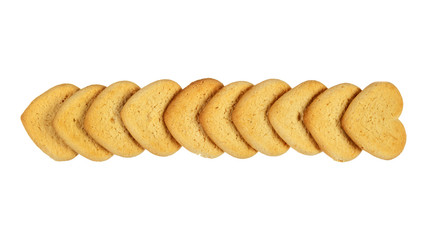 Line of heart shaped cookies