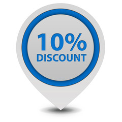 Discount ten percent pointer icon on white background