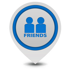 Friends pointer icon on white background