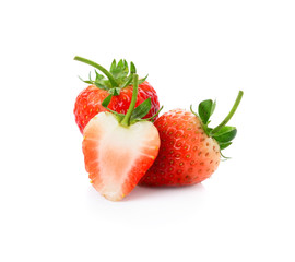 fresh strawberries isolated on white