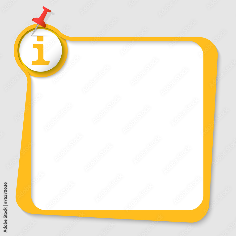 Poster text box with pushpin and info symbol