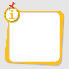 text box with pushpin and info symbol