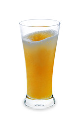 Glass of beer isolated on a white background