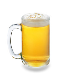 Glass of beer isolated on a white background