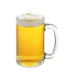 Glass of beer isolated on a white background