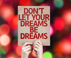 Don't Let Your Dreams Be Dreams card with colorful background