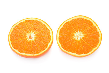 slice orange isolated on white