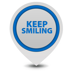 Keep smiling pointer icon on white background