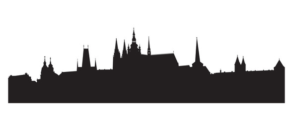 Prague silhouette - obrazy, fototapety, plakaty