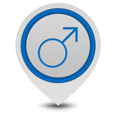 Male pointer icon on white background