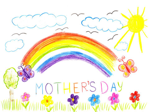 Child drawing mothers day