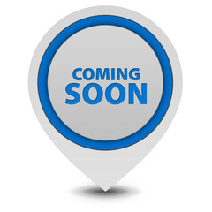 Coming soon pointer icon on white background