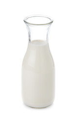 bottle of milk on white background