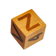 Wooden block with capital Z letter