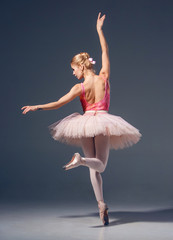 Portrait of the ballerina in ballet pose